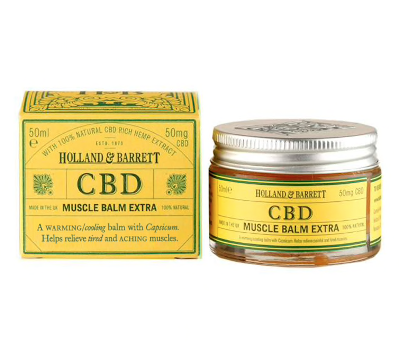 Cao Bôi Giúp Giảm Đau Nhức Cơ Chiết Xuất Từ Tinh Dầu Cbd - H&B Cbd Muscle Balm Extra 50Ml