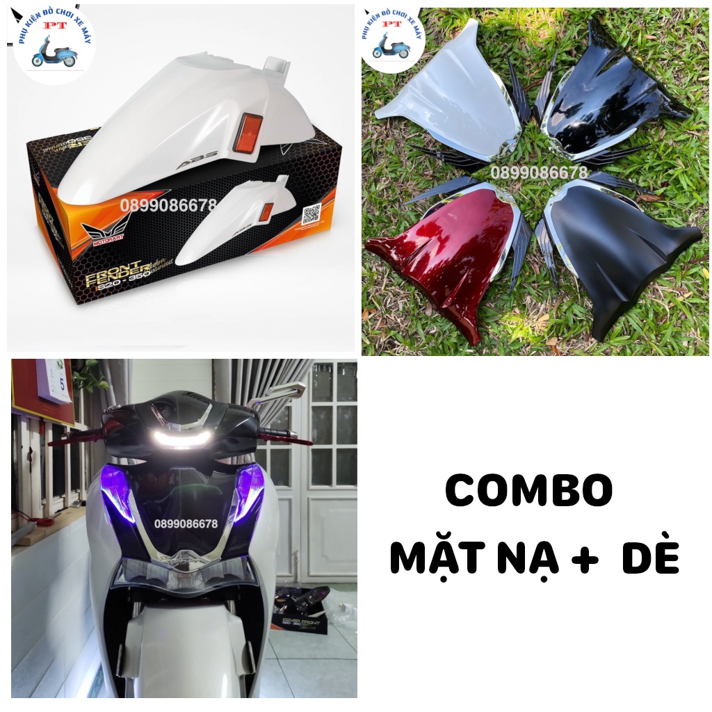 Combo Mão SH 350i / Mặt nạ / Dè (Vè) MotorArt dành cho xe SH 2024 Loại 125 / 150 / 160 - Dùng chung 