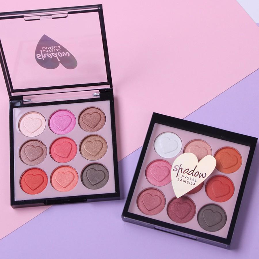 Phấn Màu Mắt Shadow 9 Ô Trái Tim Hàn Quốc 25G