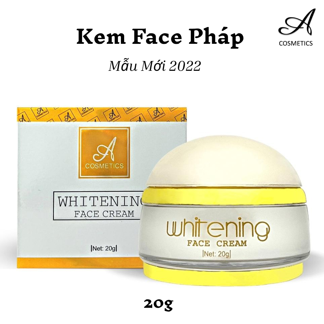 Kem face pháp A Cosmetics WHITENING FACE CREAM dưỡng trắng da mờ nám sạm mỹ phẩm Acosmetics Phương Anh 20g - Helena Cosmetics
