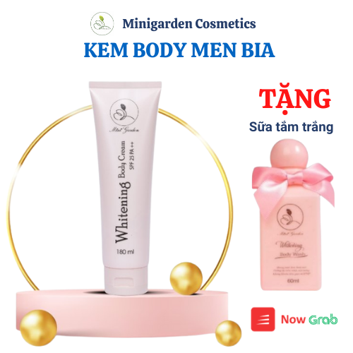 Kem Body Men Bia Dưỡng Toàn Thân Minigarden Whitening Body Cream Spf 25 Pa ++ Dưỡng Làn Da Sáng Hồng Pv100