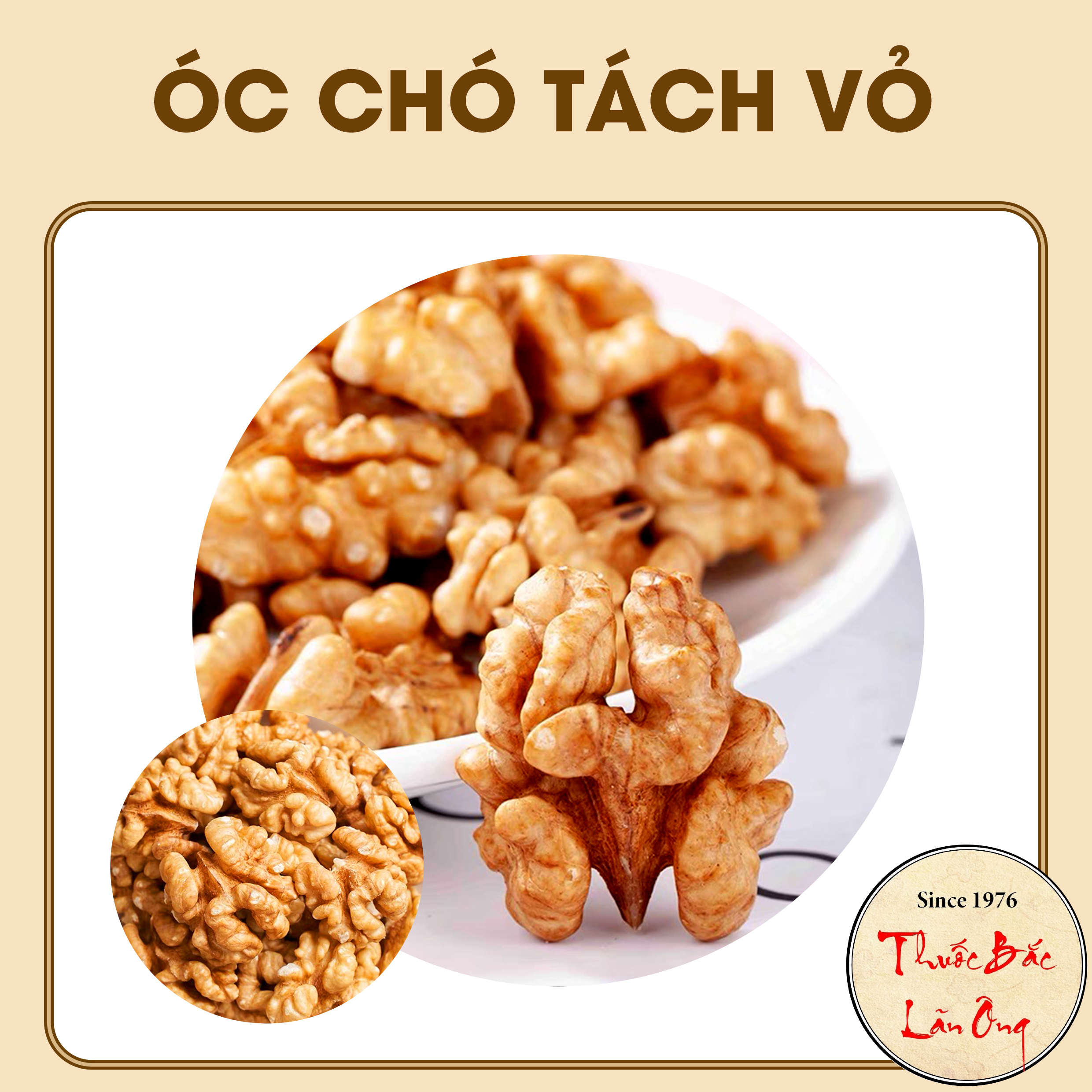 Nhân óc chó 1Kg hạt óc chó vàng tách vỏ chưa rang nấu sữa hạt granola ngũ cốc ăn kiêng
