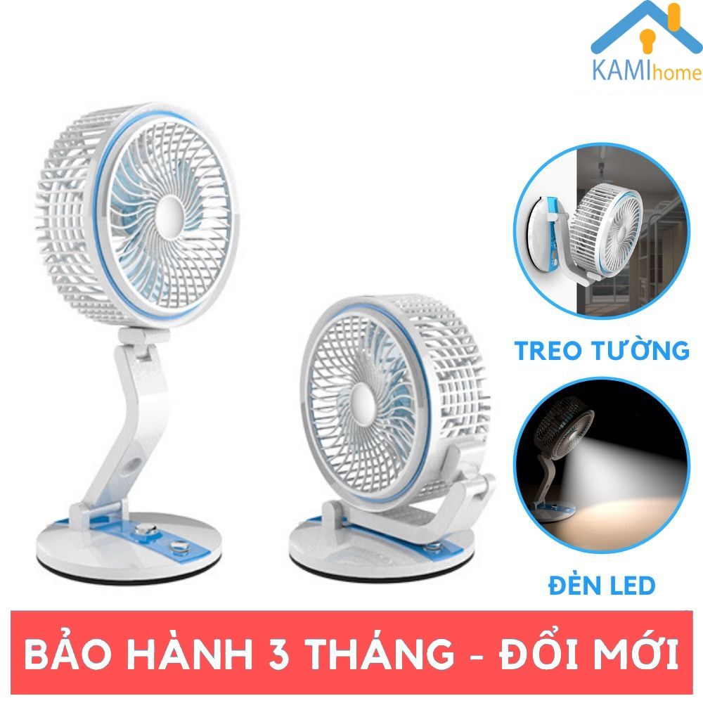 Quạt sạc tích điện để bàn và treo tường có đèn led Moonshop Quạt mini sạc tích điện cổng USB cắm máy tính pin dự phòng giá rẻ quat cam tay sac tich dien