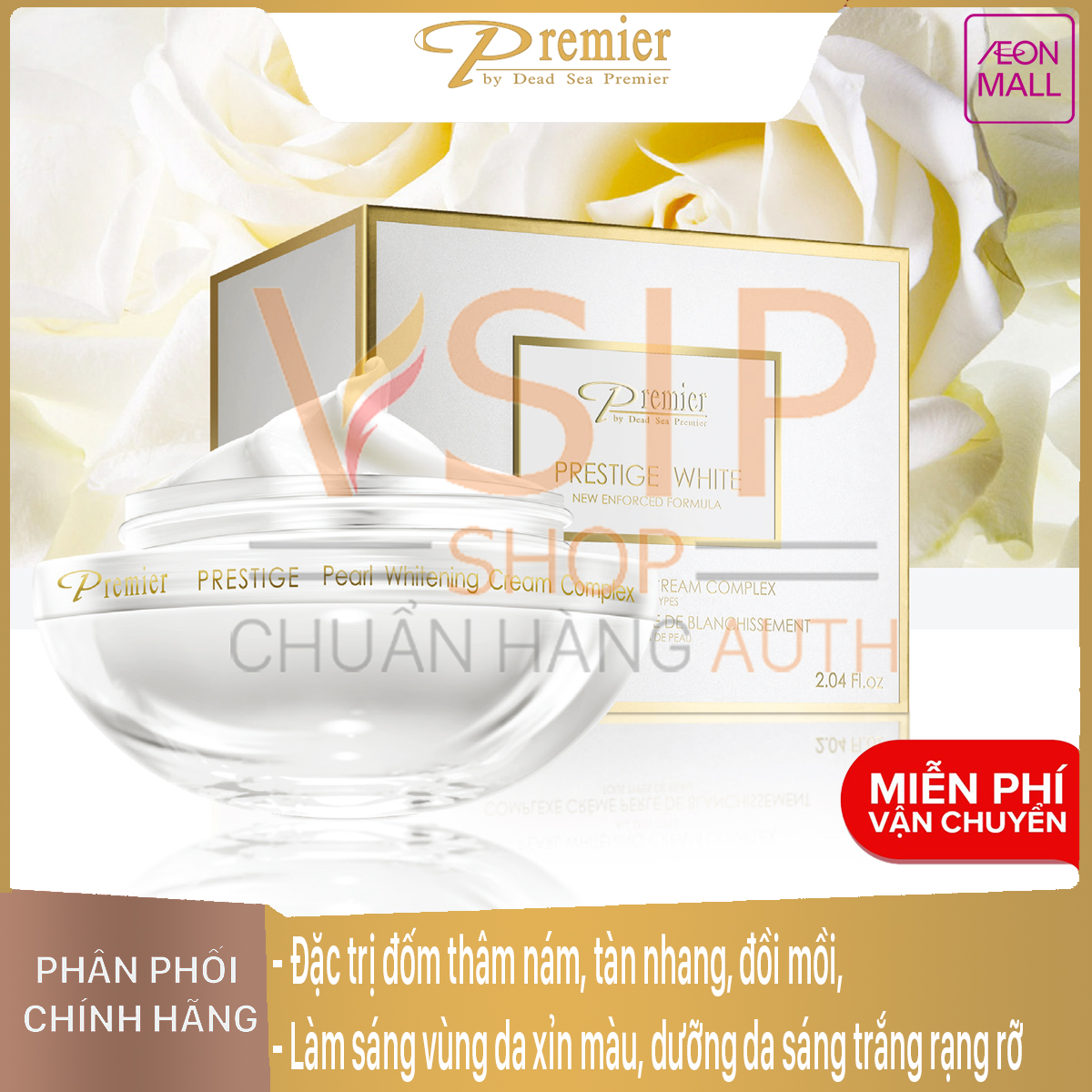 Kem Làm Trắng Da Cải Thiện Nám Tàn Nhang Premier Prestige Pearl Whitening Pearl Whitening Cream Complex 60Ml