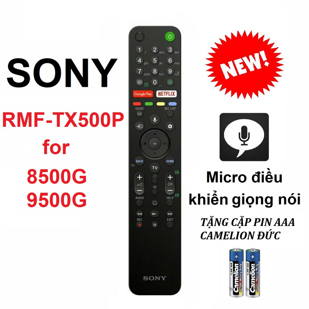 Remote điều khiển tivi SONY smart RMF-TX500P - Hàng xịn - Model 2019 - Micro điều khiển giọng