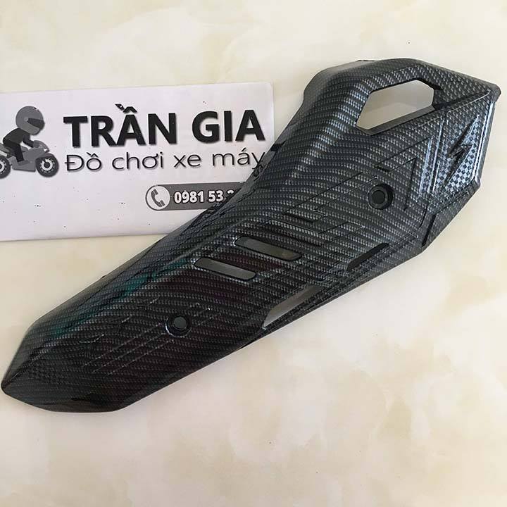 [FreeshipMAX] Ốp pô xe AB 125 150 airblade 2020-2021-2022 pát che bô air blade xi crom cacbon - phụ 