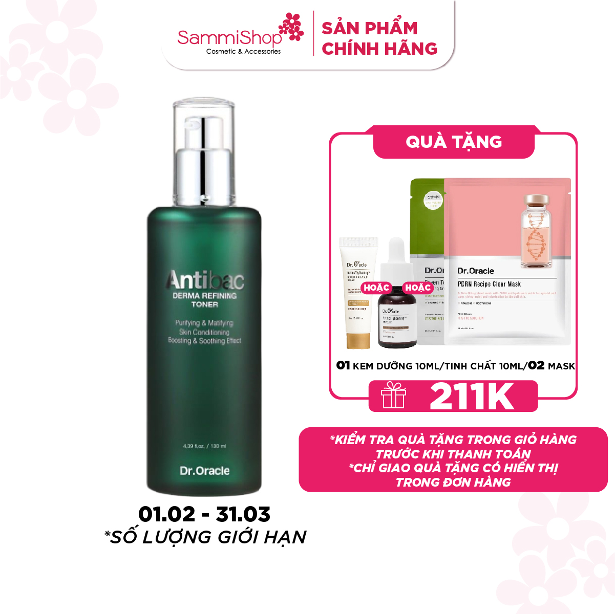 Dr.Oracle Nước hoa hồng Antibac Derma Refining Toner 130ml