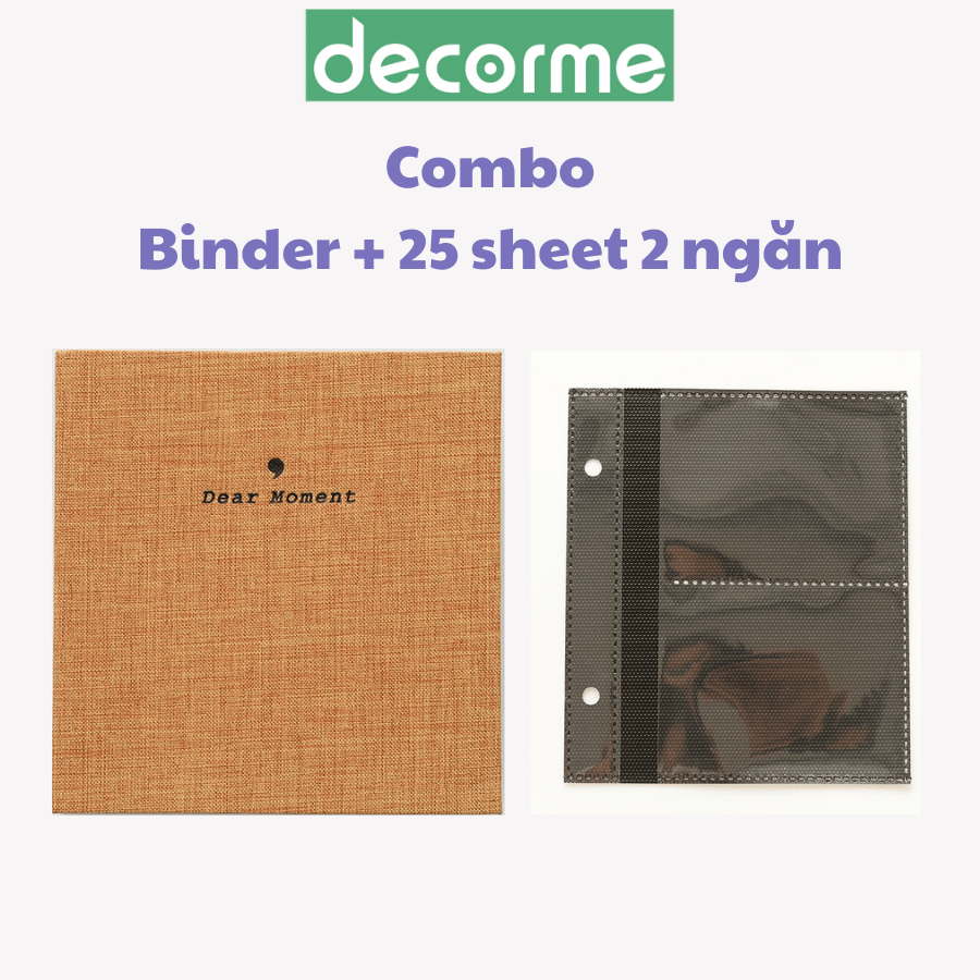 Binder đựng card Decorme bìa vải sổ đựng card binder kèm sheet đựng vừa lomo ảnh 6*9 card Kpop Idol 