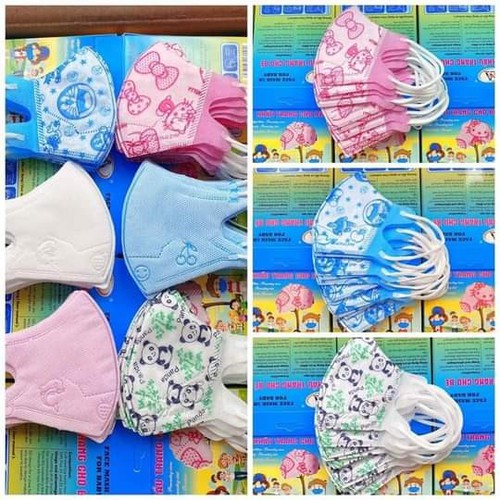 combo 50 chiếc Khẩu trang Kids cho bé từ 1 tới 5 tuổi 5D Mask