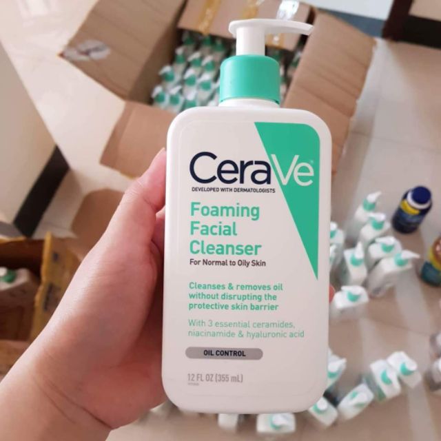 Sữa Rửa Mặt Da Dầu Cerave Foaming Facial 355Ml