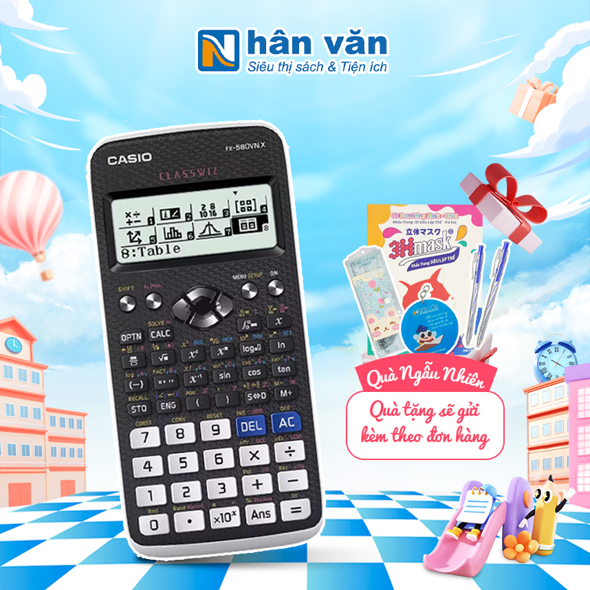 Máy Tính Casio FX580 VNX - Màu Đen Nắp Trắng - Chính Hãng Bảo Hành 7 Năm