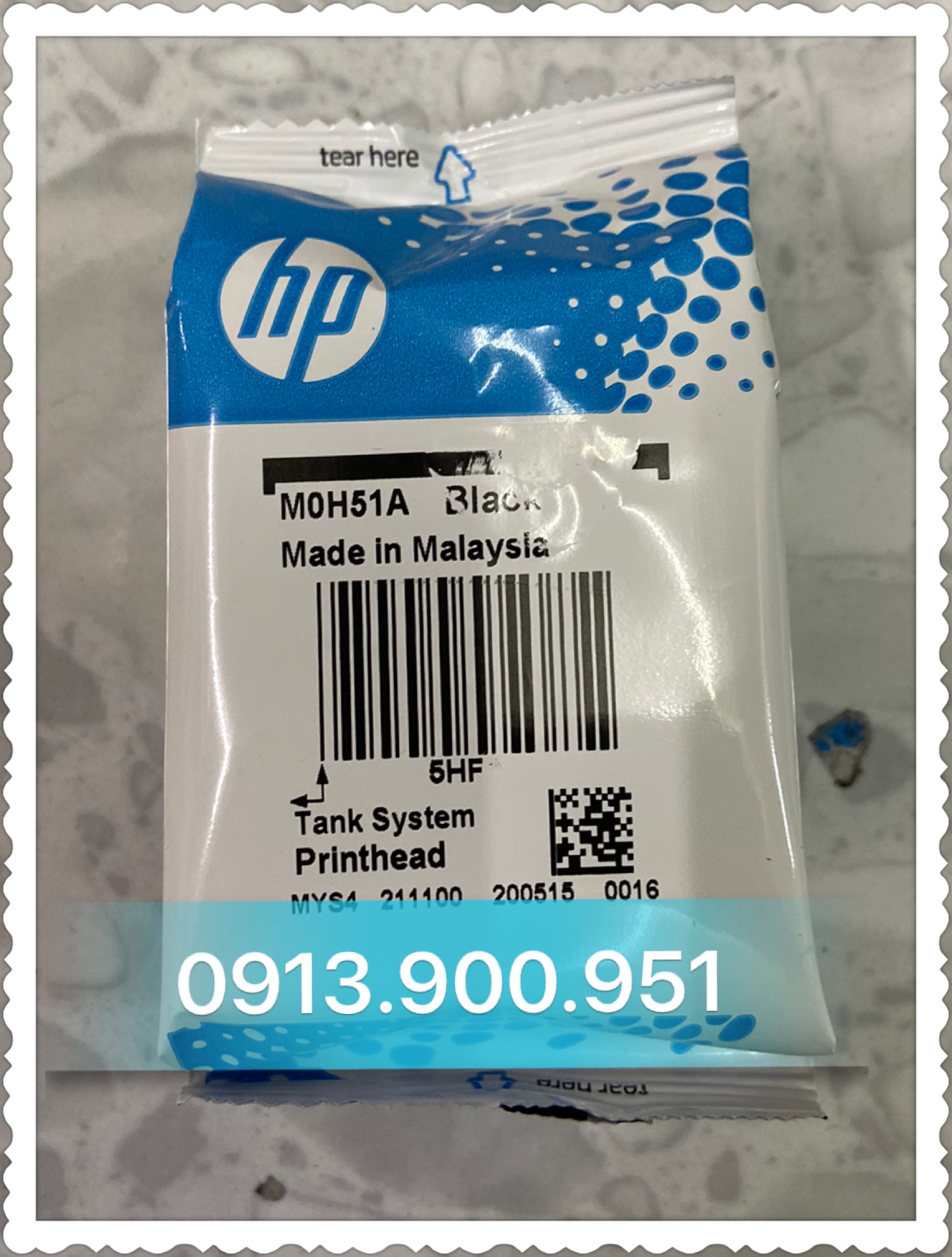 Đầu in phun đen HP GT51-GT52 M0H51AA - Dùng cho máy DeskJet 5800 / 5810 / 5820 Ink Tank 300 / 310 /