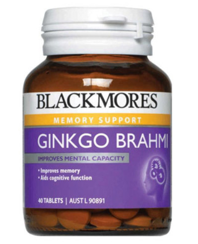 Hoạt Huyết Dưỡng Não Hỗ Trợ Cải Thiện Trí Nhớ Và Đau Nửa Đầu Blackmores Ginkgo Brahmi 40 Viên - Hàng Úc