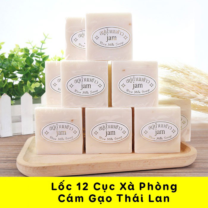 [HCM][ THƠM VÀ TRẮNG DA ] Combo 12 Bánh Xà phòng cám gạo Jam Thái (Date : 36 tháng).