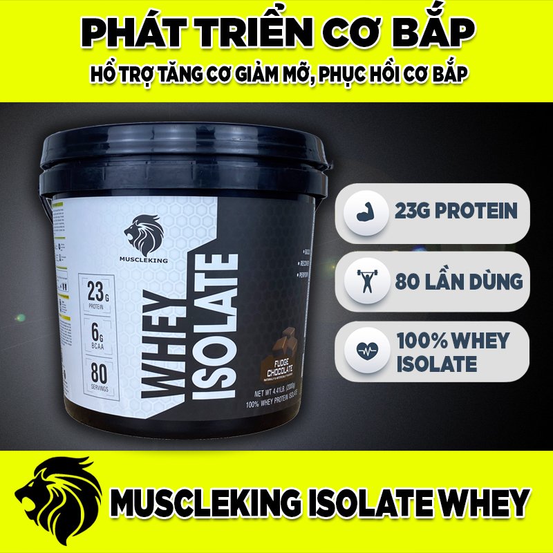 [HCM]Sữa Tăng Cơ WHEY ISOLATE MUSCLE KING 2kg + Tặng Bình Shaker 700ml