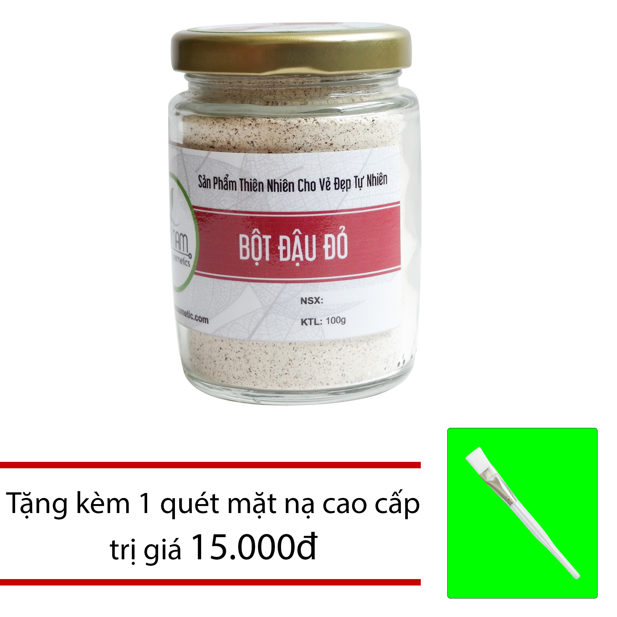 [Hcm]Bột Đậu Đỏ Nguyên Chất Bảo Nam (100G/Hũ) + Tặng Cọ Quét - Trị Mụn Hiệu Quả Cải Thiện Da Se Khít Lỗ Chân Lông - [ Đã Được Kiểm Nghiệm Y Tế ]