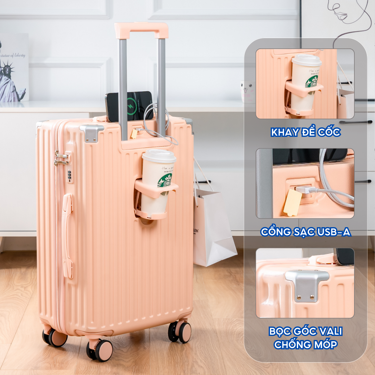 Vali Kéo Du Lịch Kingsun KS-218/302 Size20/24/28 Bảo Hành 5 Năm