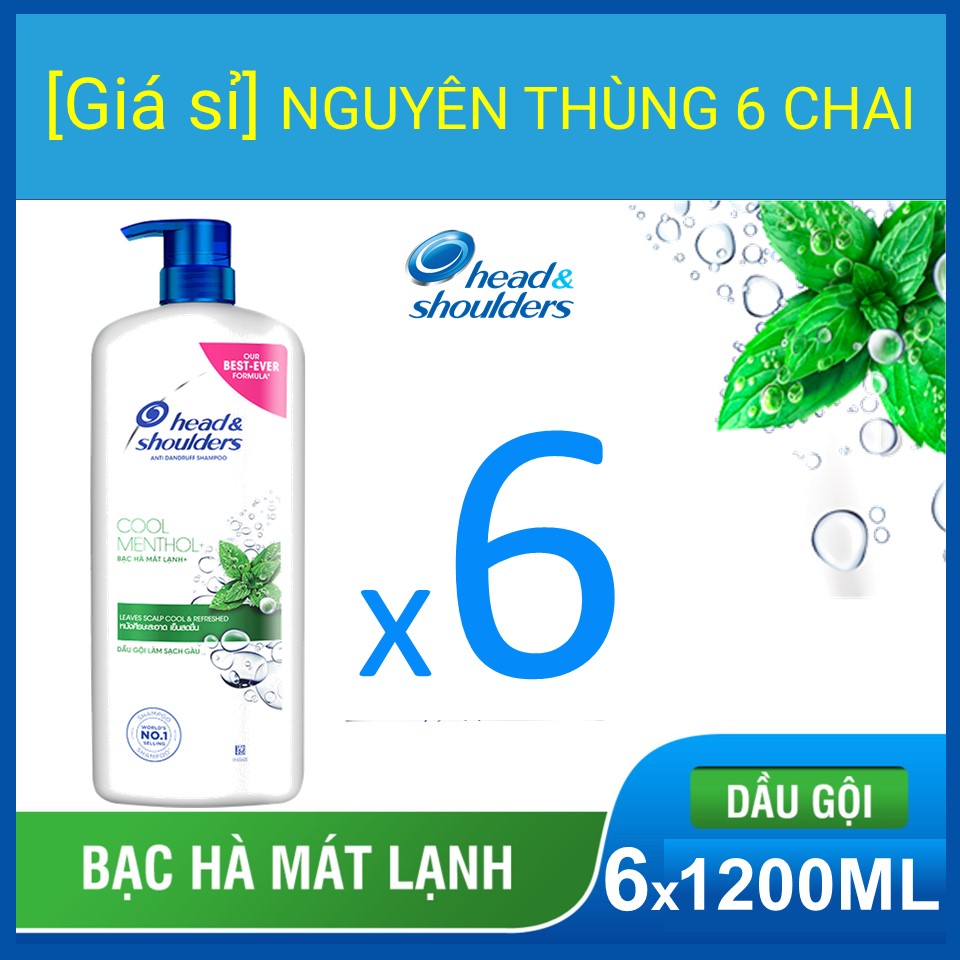 [Hcm][Giá Sỉ] Nguyên Thùng Dầu Gội Head&Shoulders Bạc Hà 1200Mlx6