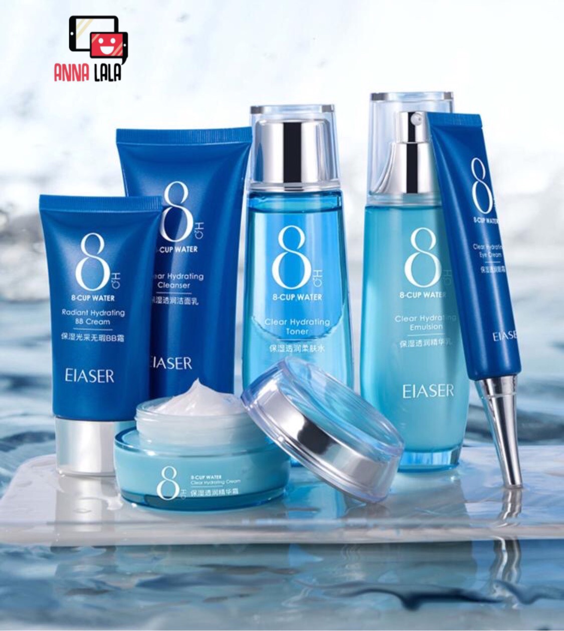 Kèm Feedback Set Skincare 8 Cup Water Dưỡng Trắng Cấp Ẩm