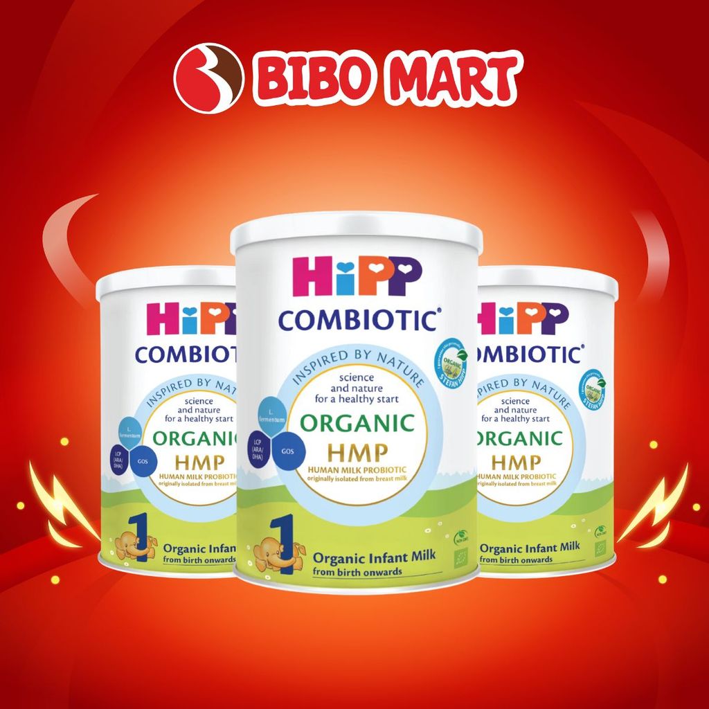 Sữa HiPP Combiotic Organic HMP & GOS số 1 Lon 350g Bổ Sung Dinh Dưỡng Cho Bé - Bibo Mart
