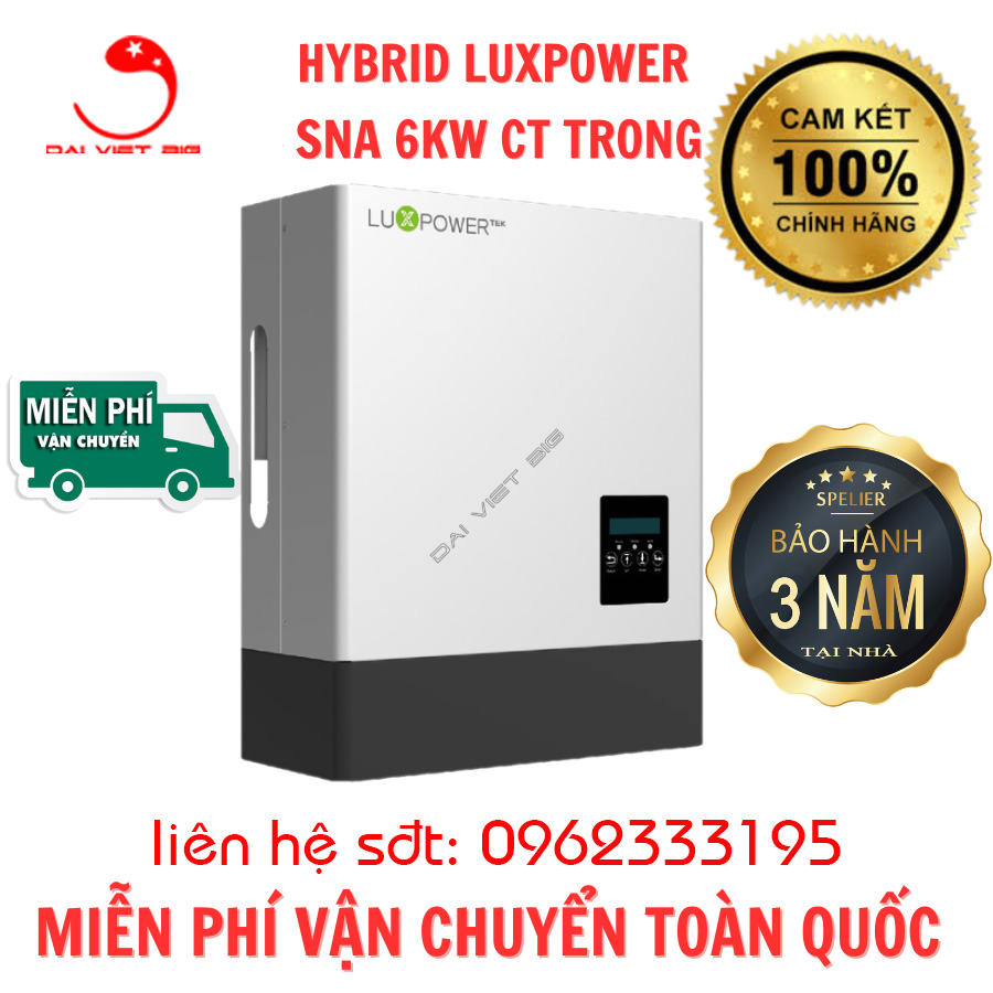 Biến tần Hòa lưới bám tải độc lập Hybrid LUXPOWER 6KW SNA CT TRONG 2024