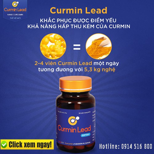 Curmin Lead 335Mg 1 Viên = 53 Kg Nghệ (Công Nghệ Màng Sinh Học Nano)