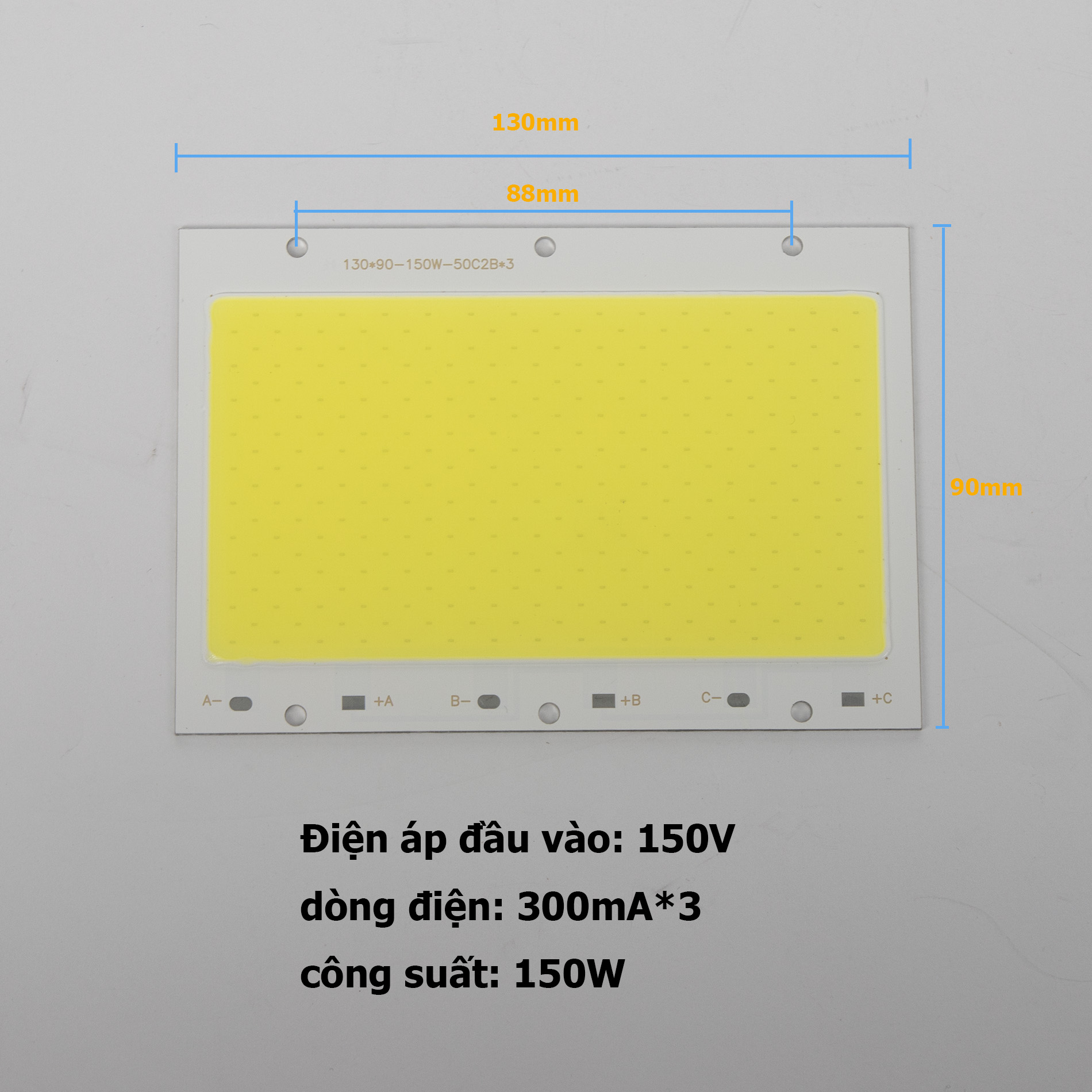 chip LED COB 50W 100W 150W 200W cao áp 150V Ánh sáng Trắng sử dụng điện 220V