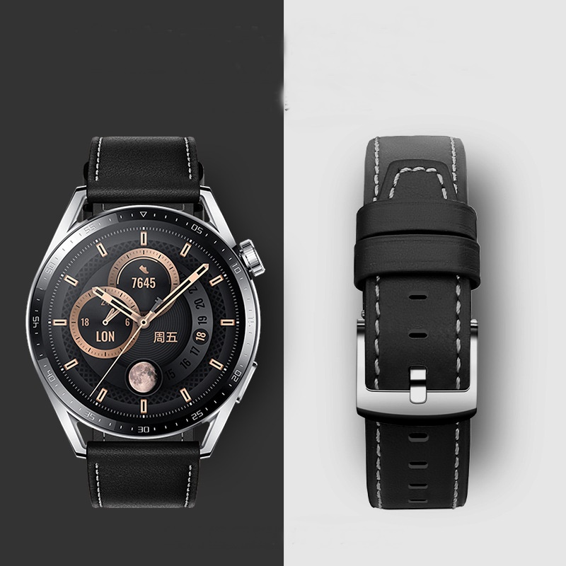 Dây Da Classic Leather Dành Cho Huawei Watch GT3 Pro/ GT3 46mm/ GT2/ GT Runner/ Huawei Watch 3/ Watc