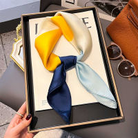 [Elbbkg] 1pcs 70cm sang trọng Houndstooth in Khăn vuông cho phụ nữ lụa chữ thời trang và linh hoạt khăn trùm đầu khăn