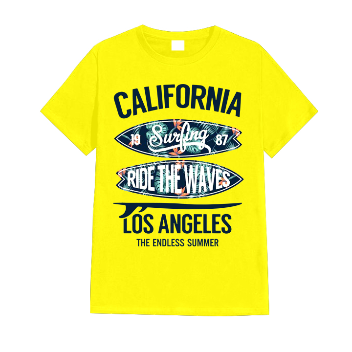 Áo Thun Nam Nữ Cổ Tròn California Tay Ngắn Vải Thun 100% Cotton Mền Mịn