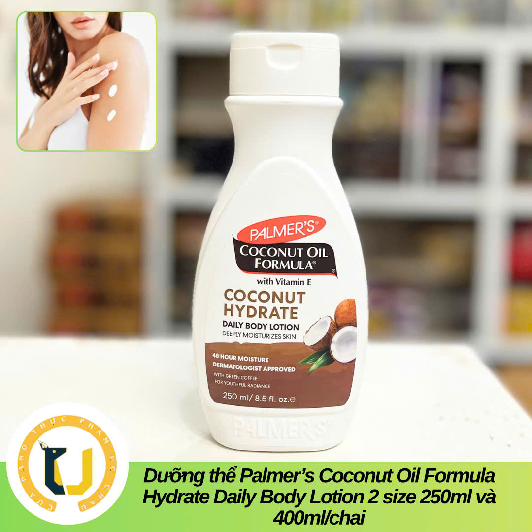(HÀNG ÚC) Sữa dưỡng thể 48 tiếng chiết xuất dầu dừa PALMERS Coconut Oil With Vit E 48H Daily Body Lo