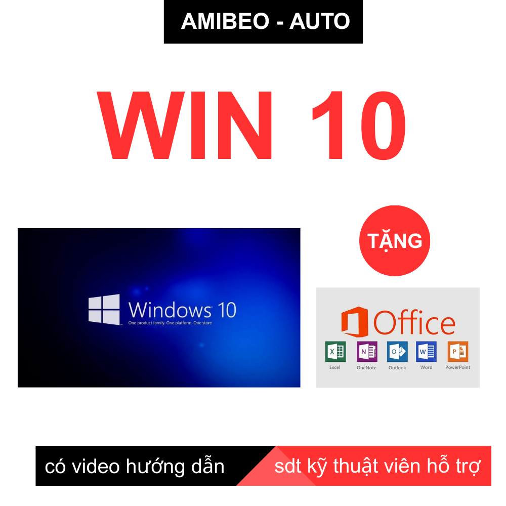 USB Cứu hộ cài win10 Tự động Tặng kèm Off ice bản quyền usb boot tự động dễ sử dụng nhất - Amibeo