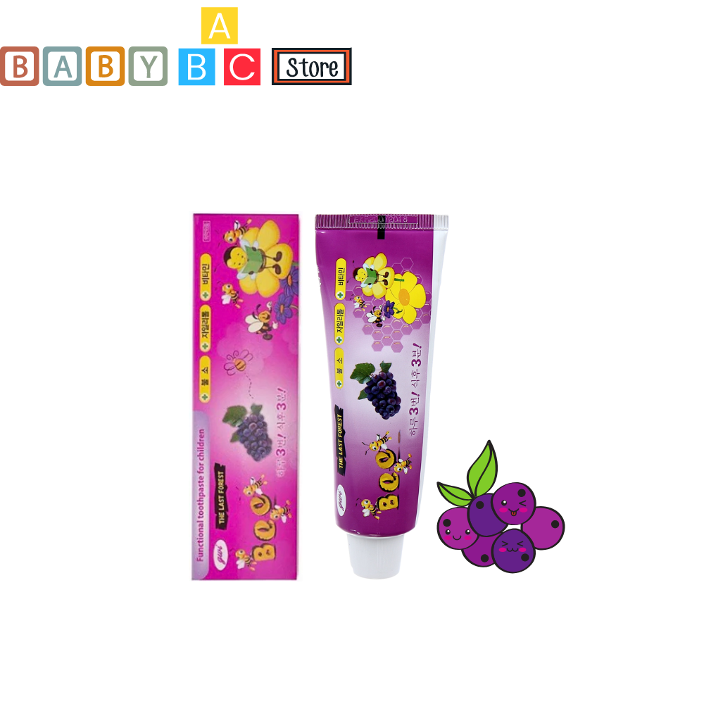 Kem Đánh Răng Cho Trẻ Em BEE Hàn Quốc Kem Đánh Răng Cho Bé Hương Cam Dâu Nho Trọng Lượng 90g