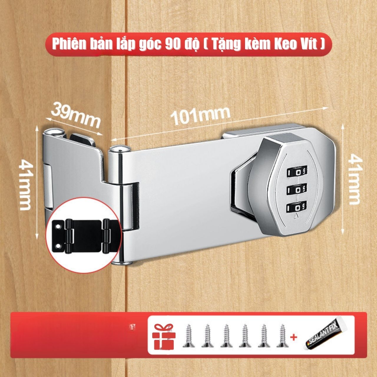 Ổ Khoá Mật Khẩu Chốt Cửa Mã Số Ngang Cửa Phòng Cửa Tủ Nhôm Gỗ cửa lùa mở an toàn keo dán không phải 