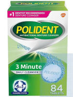 Viên sủi làm sạch răng hàm giả Polident 3 Minute Triple Mint Antibacterial Denture Cleanser 90 viên
