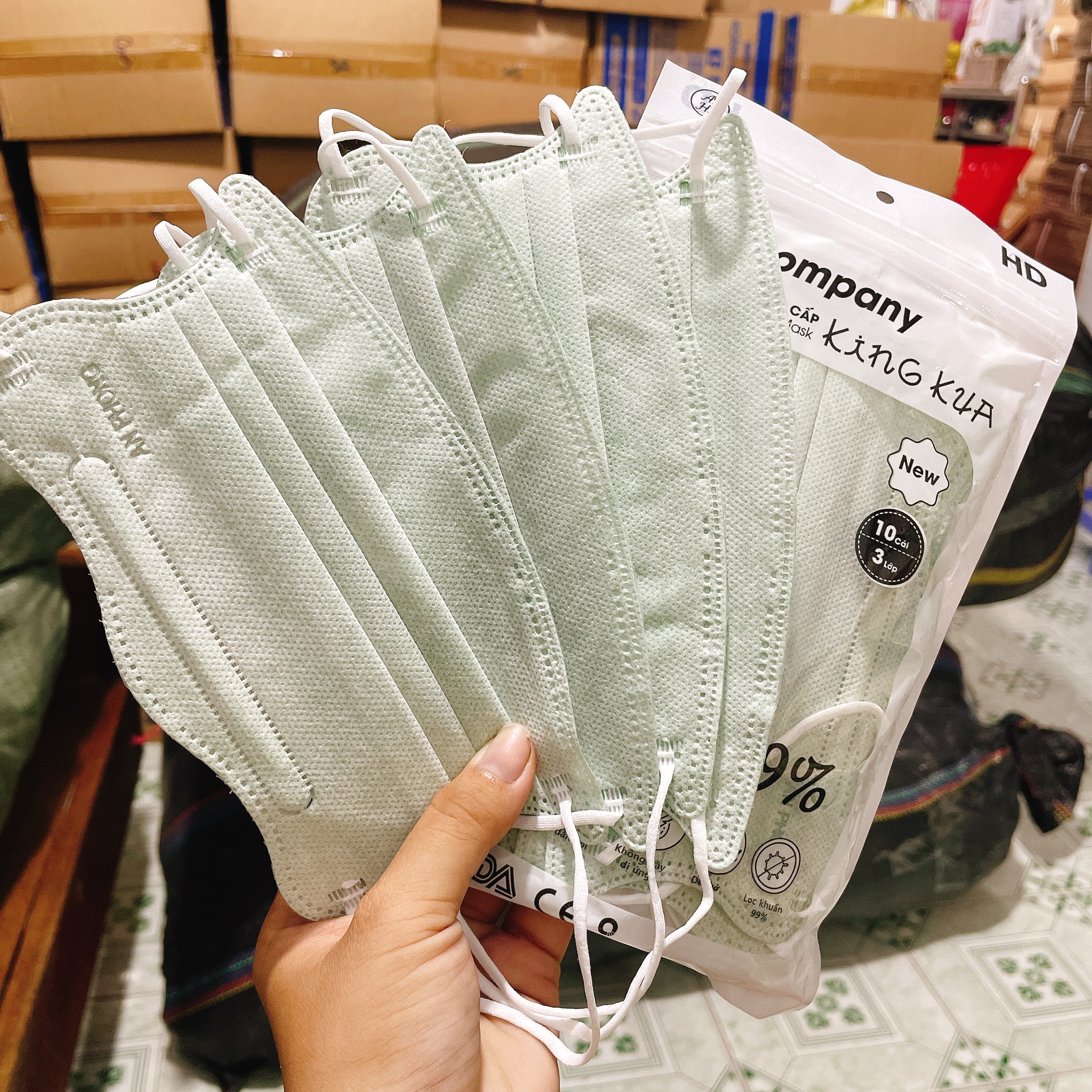 HOÀN TIỀN 15% - [MẪU MỚI] Khẩu Trang Con Cua KingCarb An PhongHD/Thiên Ân Dày siêu Êm Tai ôm sát mặt