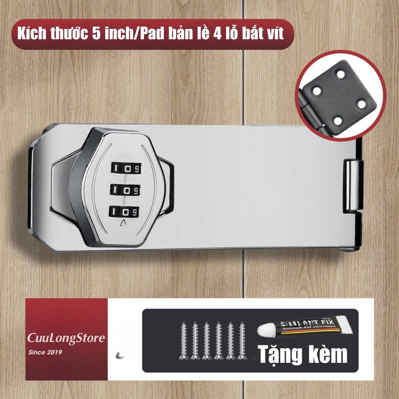 Ổ Khoá Mật Khẩu Chốt Cửa Mã Số Ngang Cửa Phòng Cửa Tủ Nhôm Gỗ cửa lùa mở an toàn keo dán không phải 