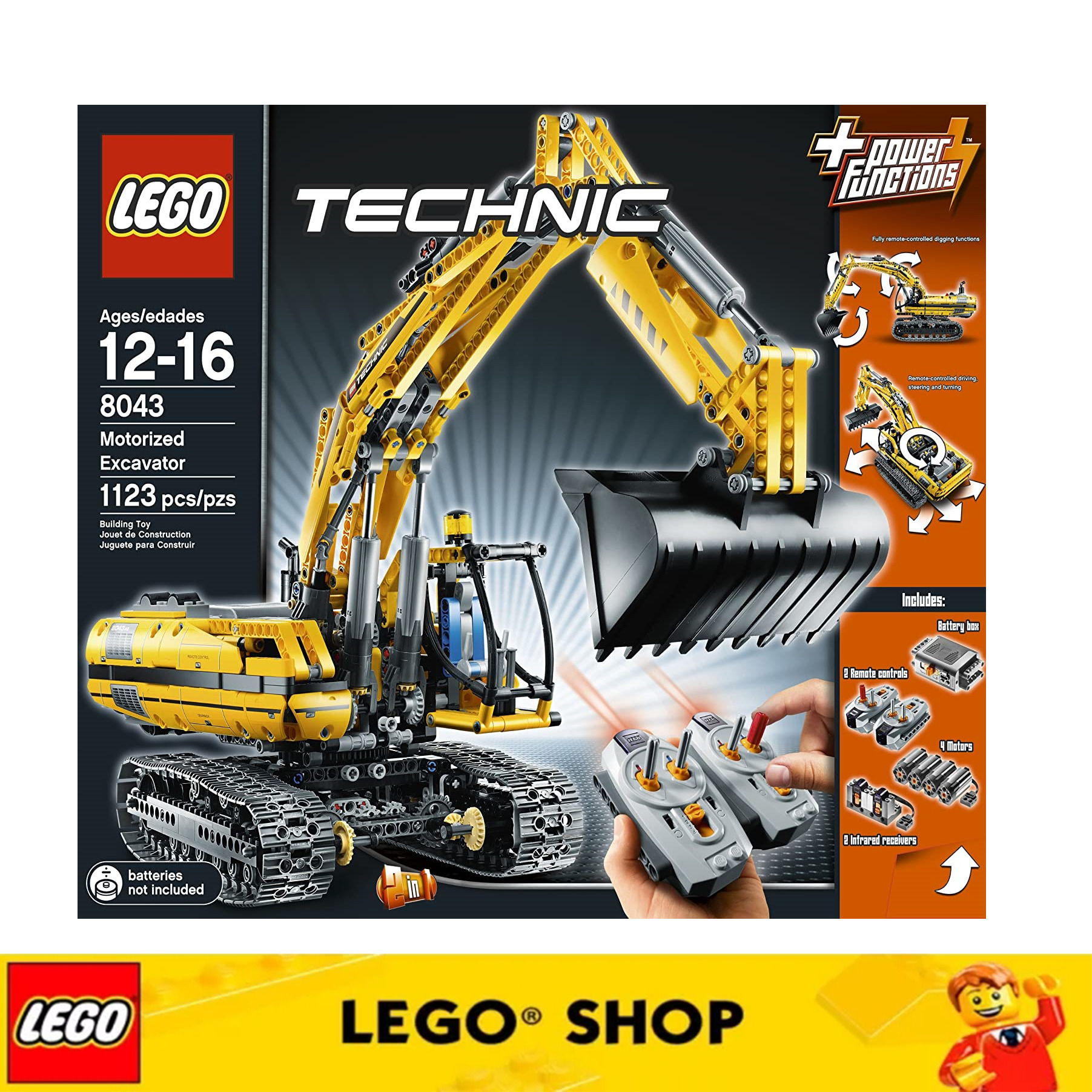 LEGO Máy xúc điện TECHNIC 8043 đảm bảo chính hãng Từ Đan Mạch -LEGO hết bản in Khối xây dựng Đồ chơi Đồ Chơi Lắp Ráp