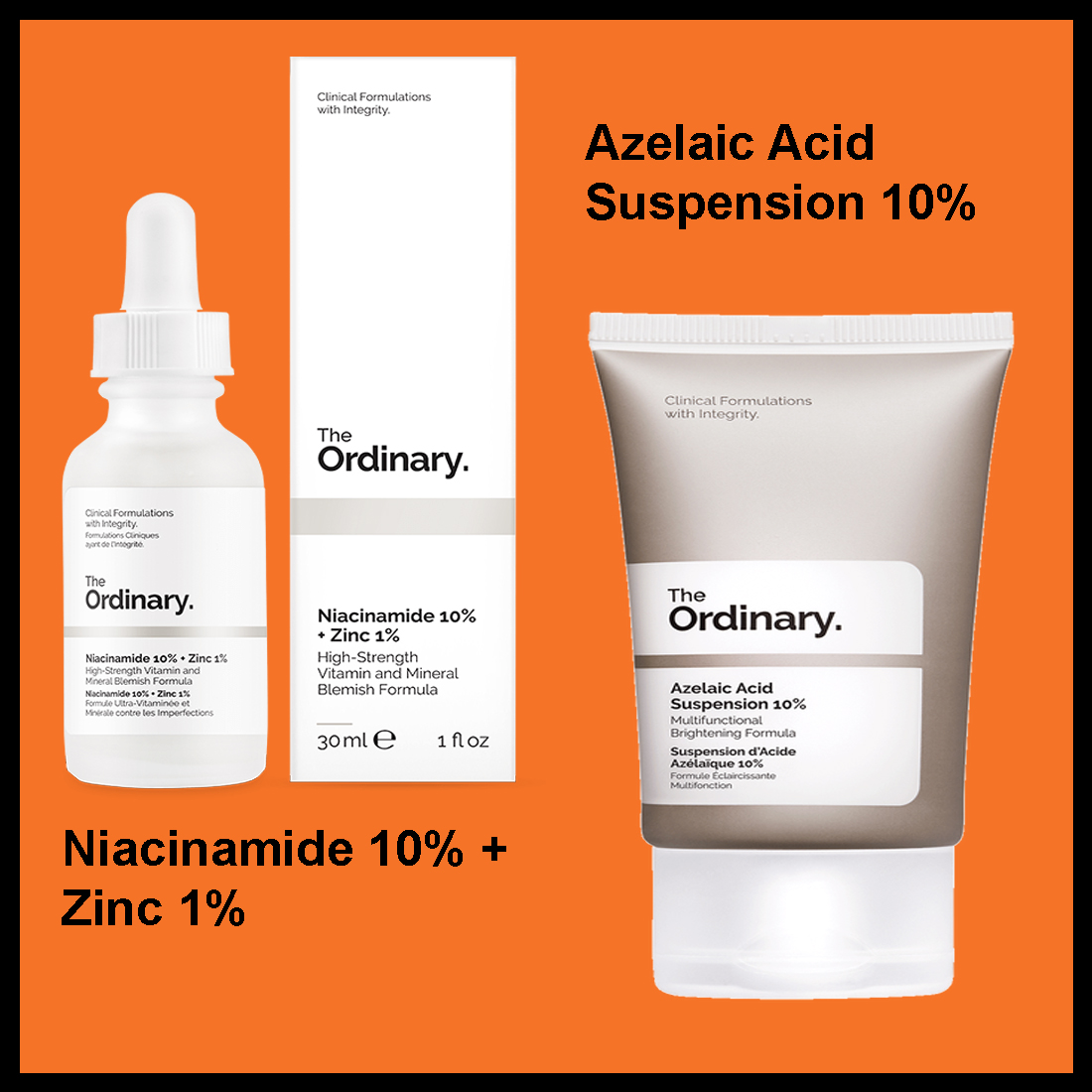 Combo The Ordinary Niacinamide 10% + Zinc 1% The Ordinary Azelaic Acid Suspension 10% 30Ml