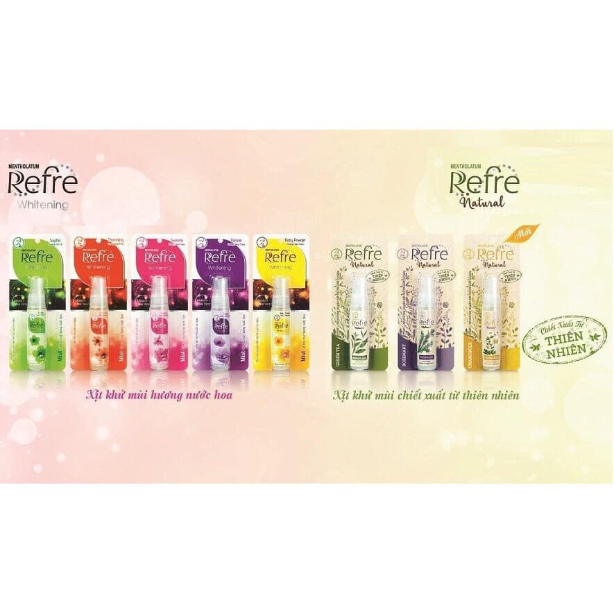 Xịt Khử Mùi Hương Nước Hoa Mentholatum Refre _30Ml