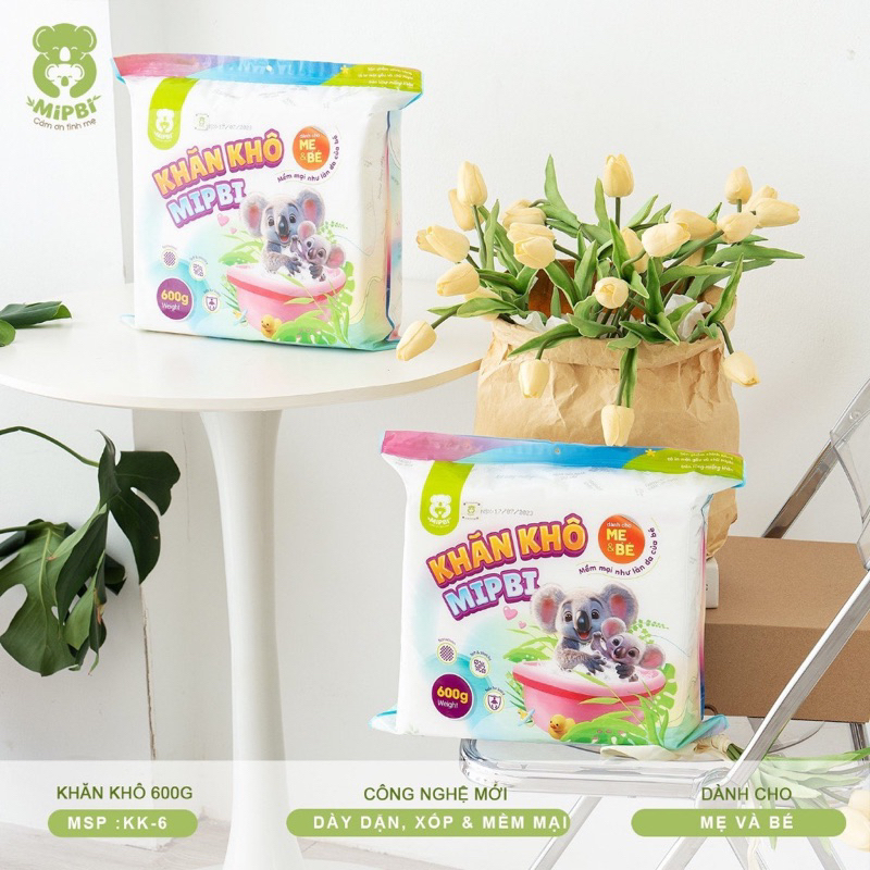 ( Hàng chính hãng ) Khăn vải khô đa năng cao cấp Mipbi bịch 900gram
