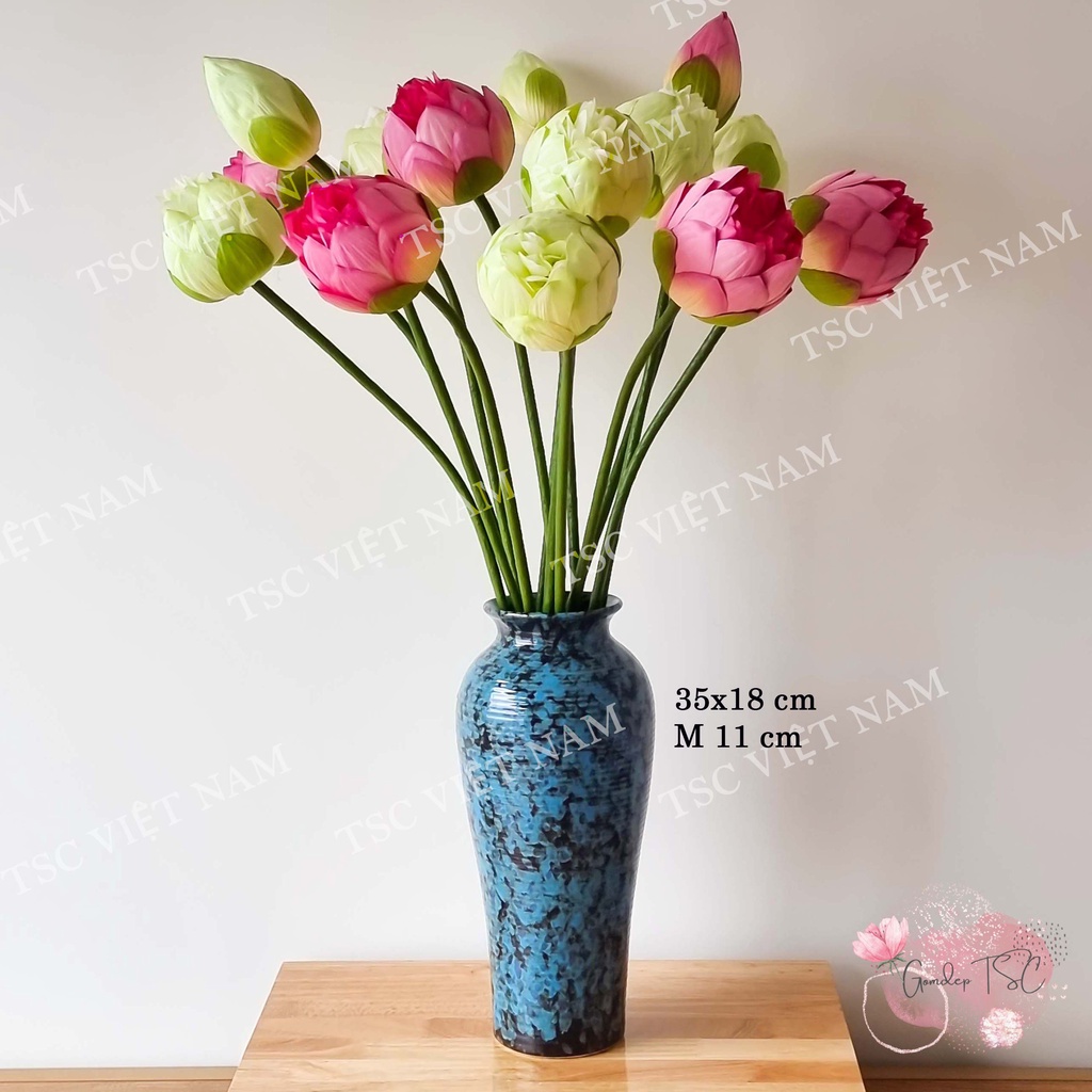 [50+ mẫu] Lọ hoa gốm sứ Bát Tràng cao cấp - Bình cắm bông sen hoa hồng đào đông tuyết mai decor trang trí nghệ thuật