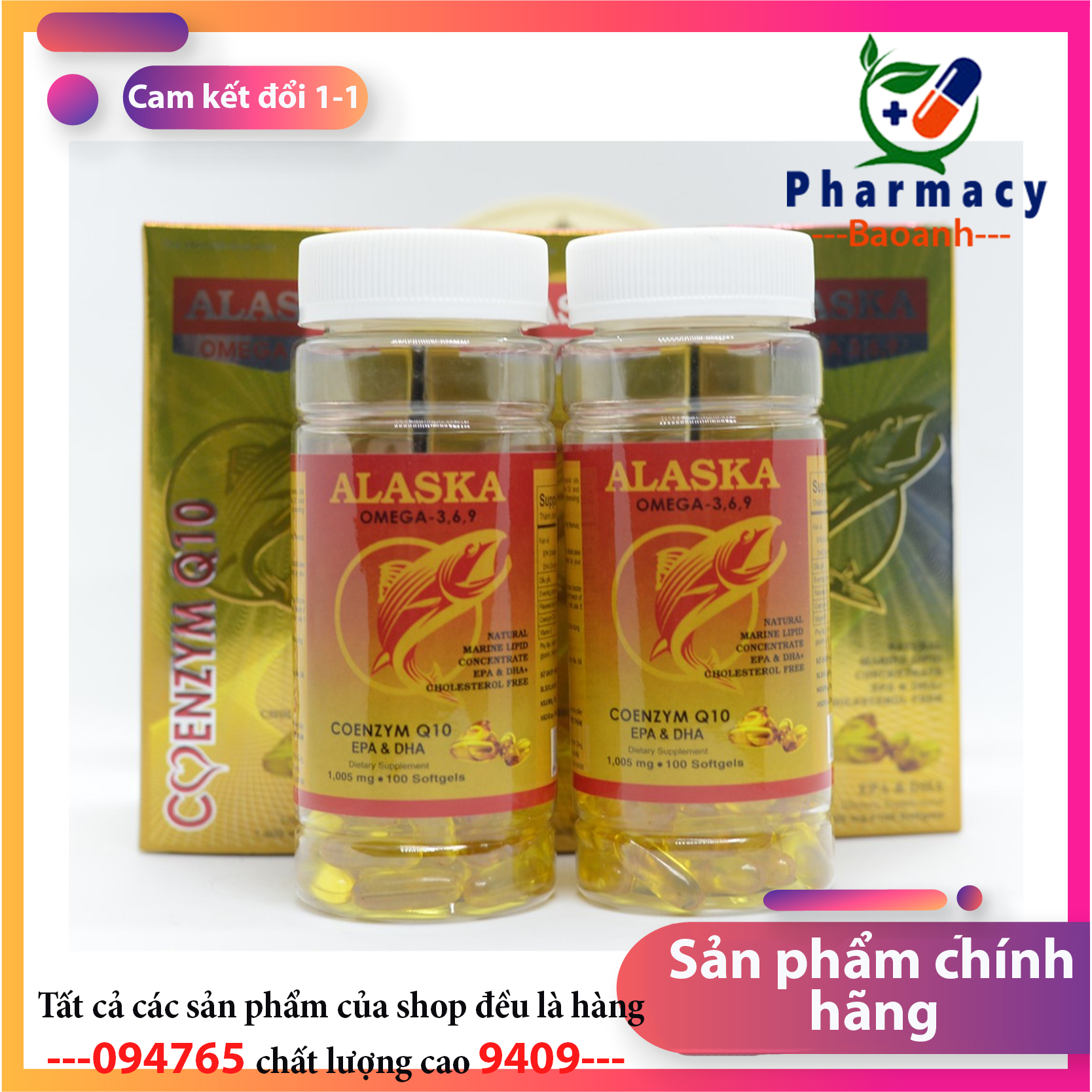 Viên Dầu Cá Alaska Omega 3 6 9 [Hàng Chính Hãng] Giúp Bổ Sung Omega 3 6 9 Bổ Não Sáng Mắt Đẹp Da - Hàng Chính Hãng - Đánh Giá 5 Sao - Chất Lương Cao