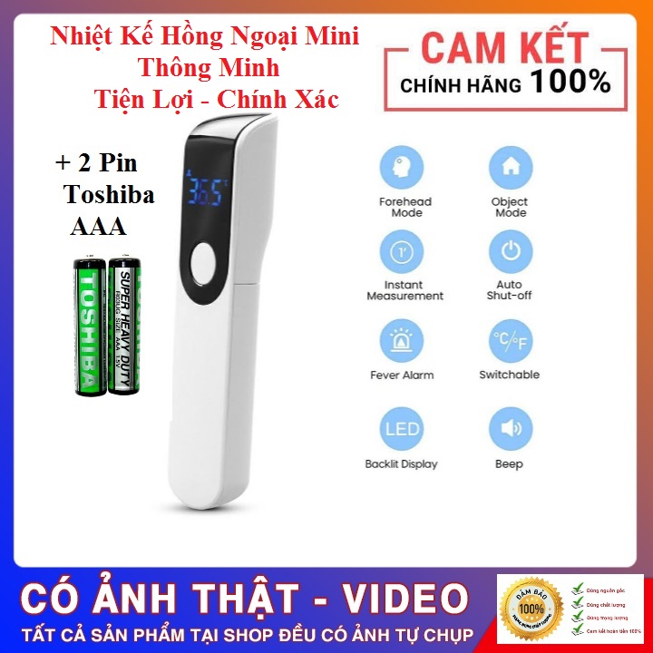 Nhiệt Kế Hồng Ngoại Mini Manunn Đo Thân Nhiệt Không Tiếp Xúc Màn Hình Led Kỹ Thuật Số Chính Hãng Nhỏ Gọn Tiện Lợi Fullbox