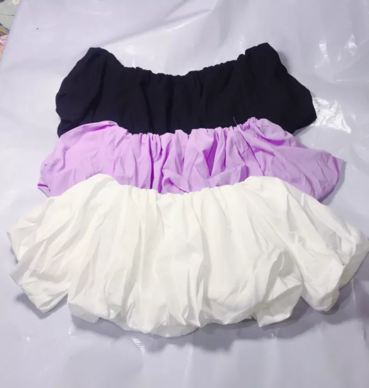 [FREESHIP] Áo Von Trái Bí Kiểu hàn Trễ Vai Ngắn Tay Bồng Bềnh Công Chúa TTSLA1039