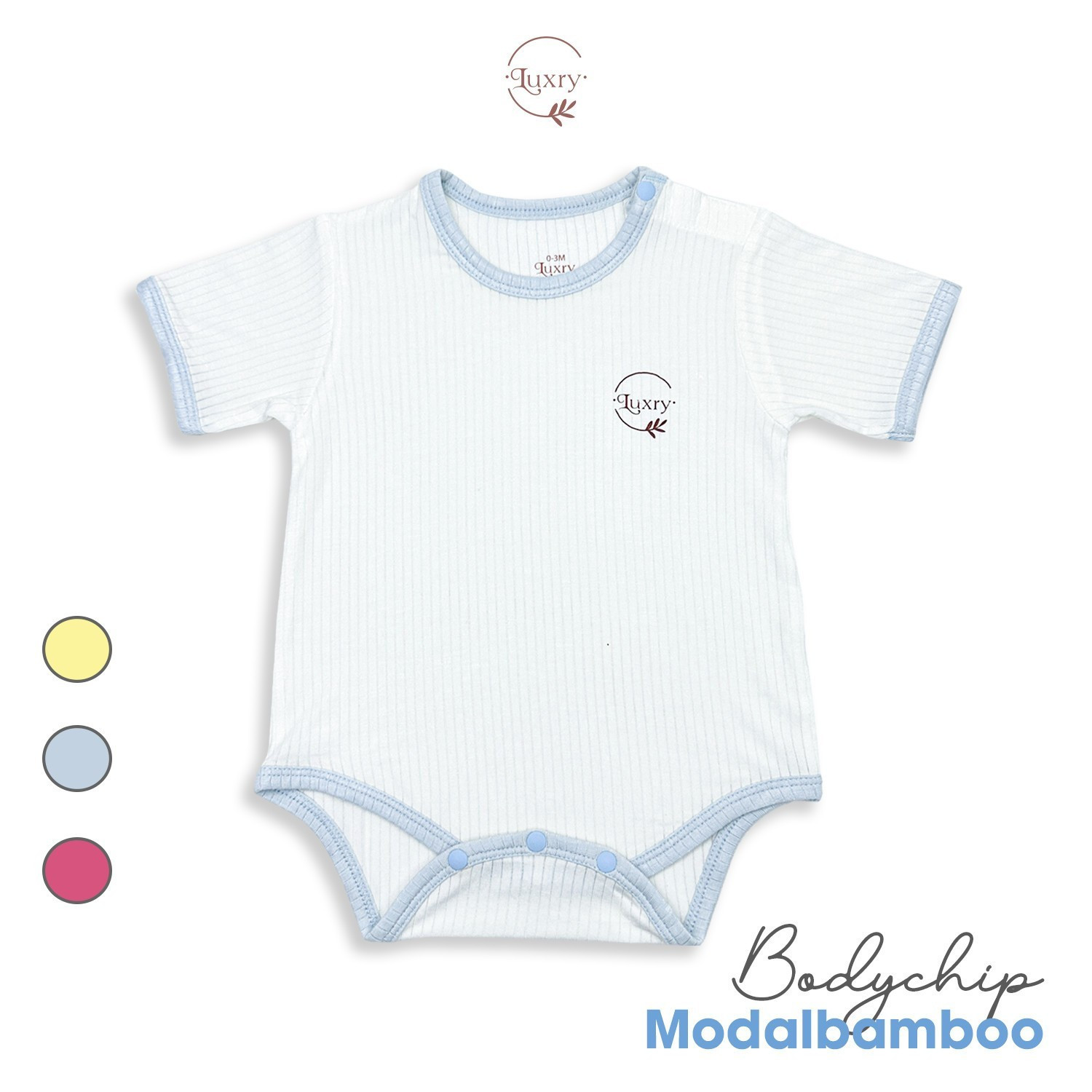 Bộ quần áo liền thân body chip cộc tay Luxry chất vải sợi tre đường vân thấm hút mồ hôi điều hòa nhi