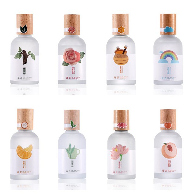 Nước hoa body mist Shi Mang chai tròn nắp gỗ đủ các hương thơm mát 50ml
