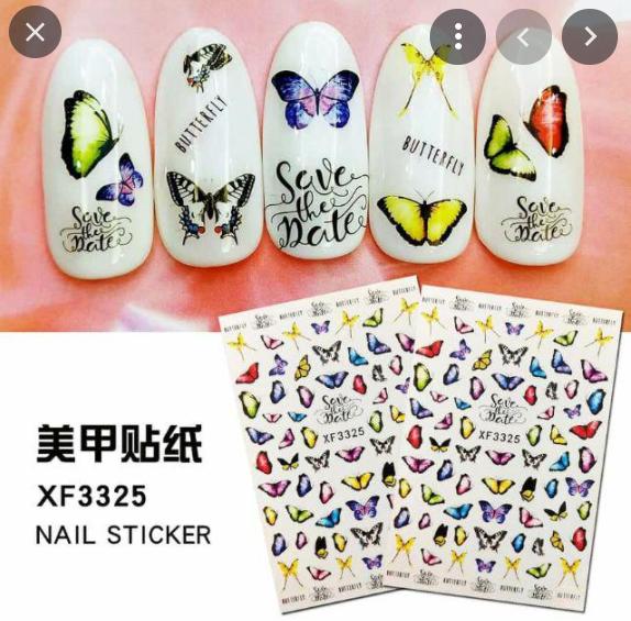 Miếng Dán Móng Tay 3D Nail Sticker Tráng Trí Hoạ Tiết Bông Hoa Ngôi Saochữ Cáihình Gấuhình Lông Vũhình Báo(Xf 3325)