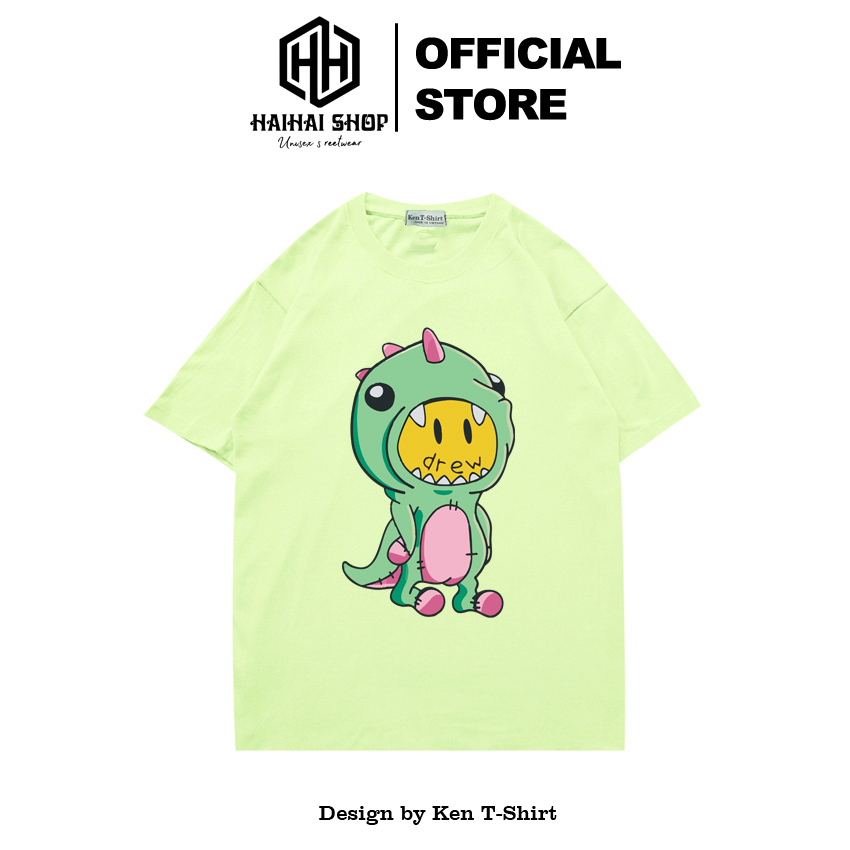 [HCM]Áo Thun Nam Nữ Khủng Long Drew VẢI COTTON 75% Co Giãn  4 Chiều chính hãng Ken T-Shirt TNDC116.