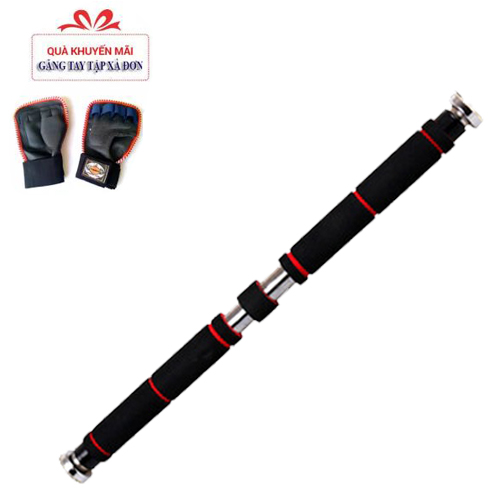 Xà Đơn Treo Tường Gắn Cửa KT 83-130cm Điều Chỉnh Kích Thước Màu Đen Đỏ Không Cần Bắt Vít Chịu Lực 15